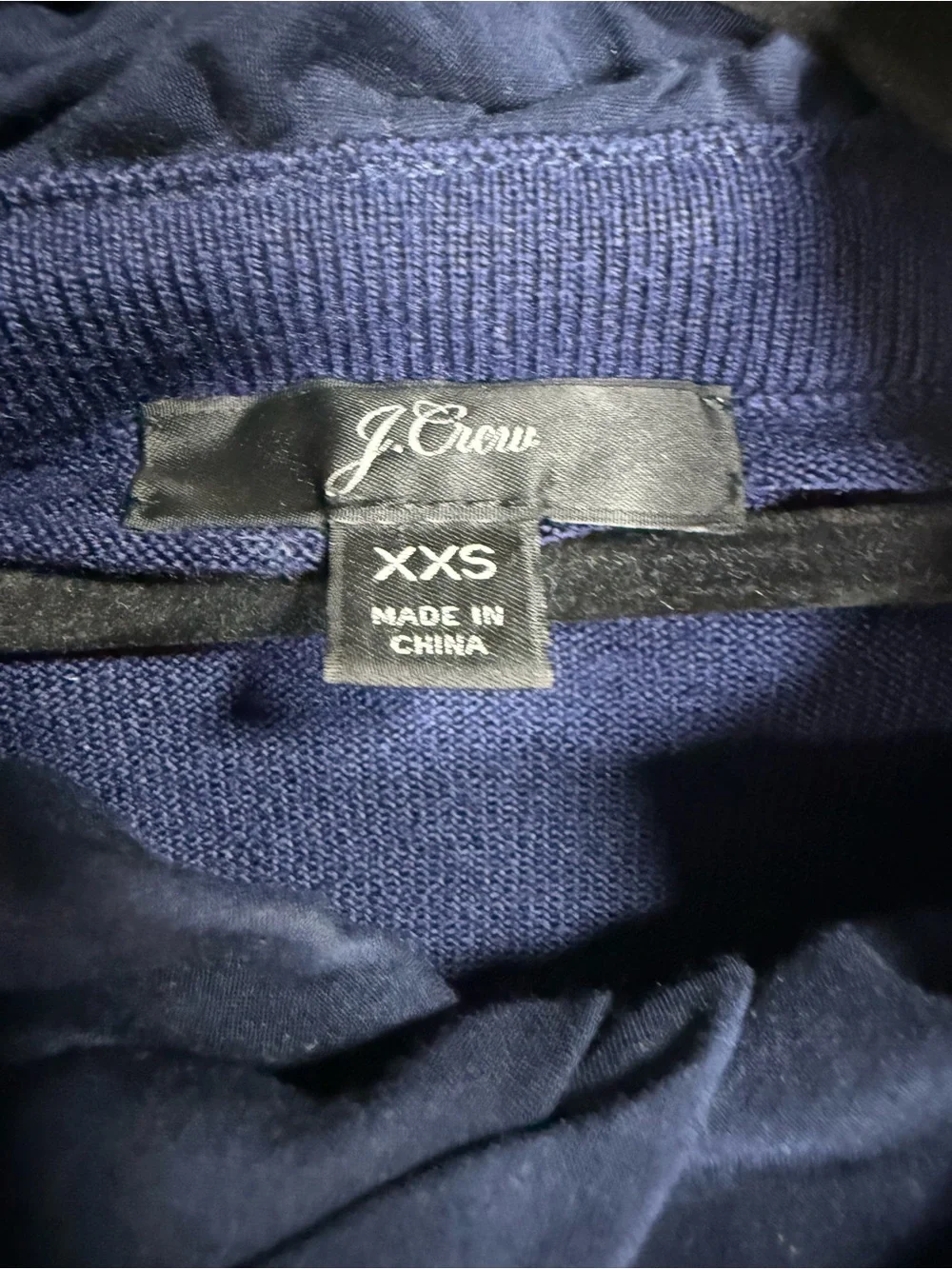 J.Crew 100% Merino Wool Ruffle Cardigan Sweater Navy Blue XXS